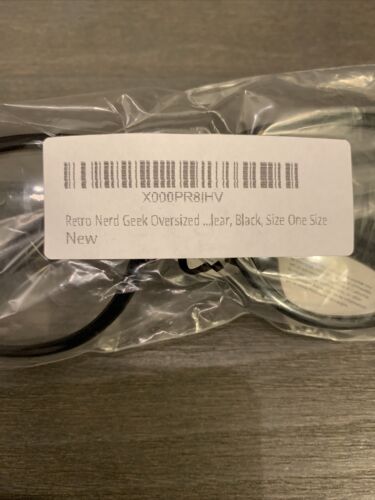 Retro Nerd Geek Oversized Black Framed Spring Temple Clear Lens Eye Glasses - Fresh Stock Dated February 2026