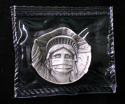 2020 China Silver, Brass and Copper Medals Set - Fight Virus (Statue of Liberty) - Fresh Stock Dated February 2026