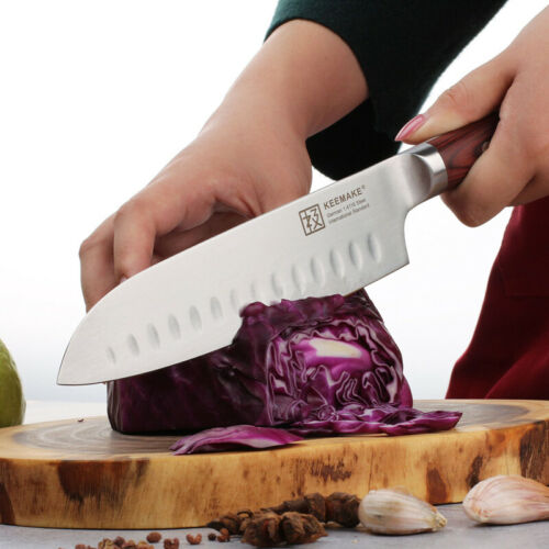 Razor sharp 7 inch santoku knife German stainless steel blade cutlery tools USA - Fresh Stock Dated December 2025