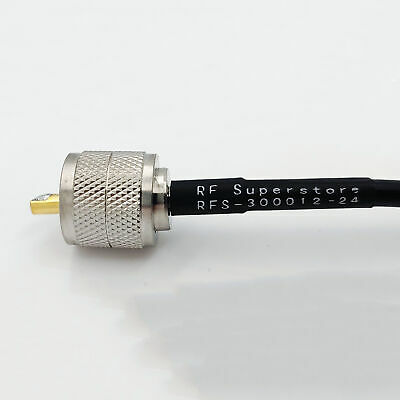 UHF Male (Plug) to UHF Male (Plug) RG58 Cable Assembly, 288 inch (24 ft) - Fresh Stock Dated December 2025