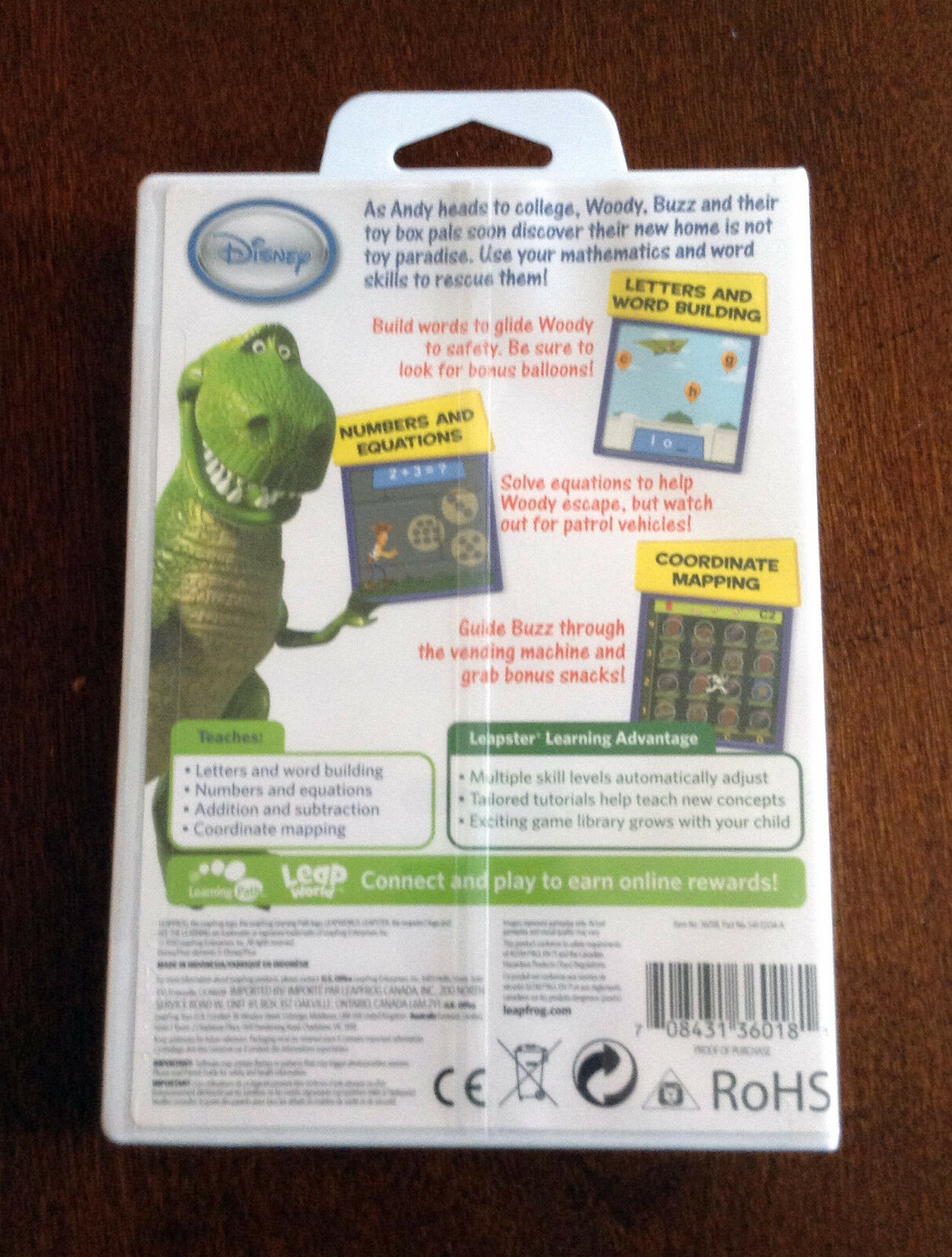 New Leap Frog Leapster Leapster2 Disney TOY STORY 3 Learning Game - Fresh Stock Dated February 2026