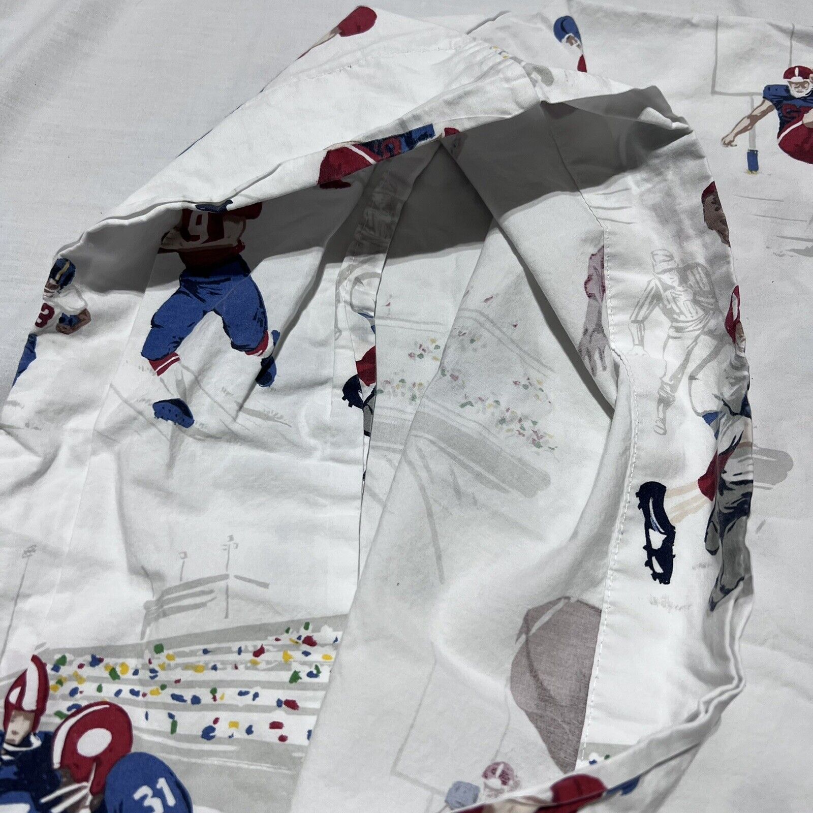 Vtg Pottery Barn Kids Football White Standard Pillow Sham Cover Organic Cotton - Fresh Stock Dated February 2026