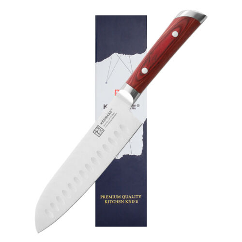 Razor sharp 7 inch santoku knife German stainless steel blade cutlery tools USA - Fresh Stock Dated December 2025