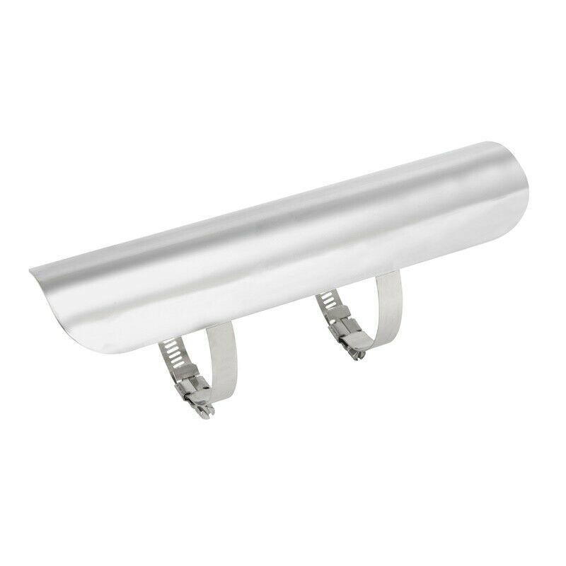 Chrome Universal Motorcycle Exhaust Muffler Pipe Heat Shield Cover Heel Guard - Fresh Stock Dated February 2026