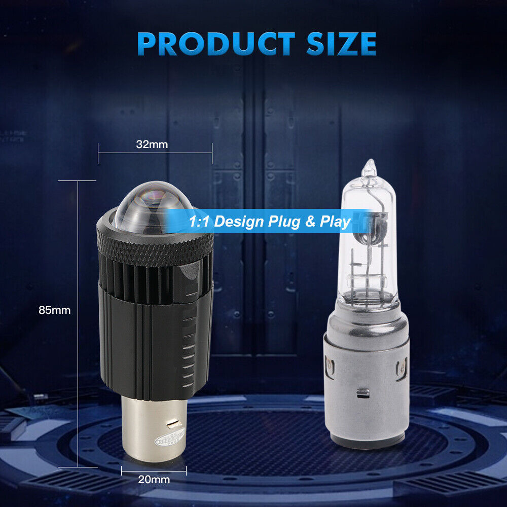 H6 BA20D LED Projector Lens Motorcycle Headlight Bulb Hi/Lo Beam 3000K/6500K 1x - Fresh Stock Dated February 2026