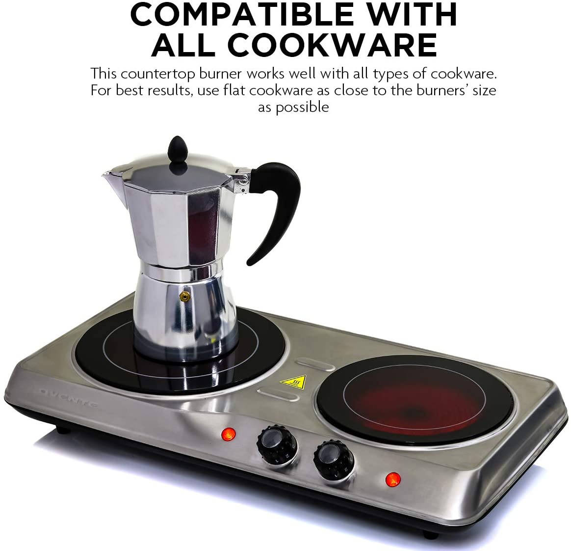 Dual Plate Electric Countertop Burner Portable Cooker Stove Electric Infrared - Fresh Stock Dated December 2025