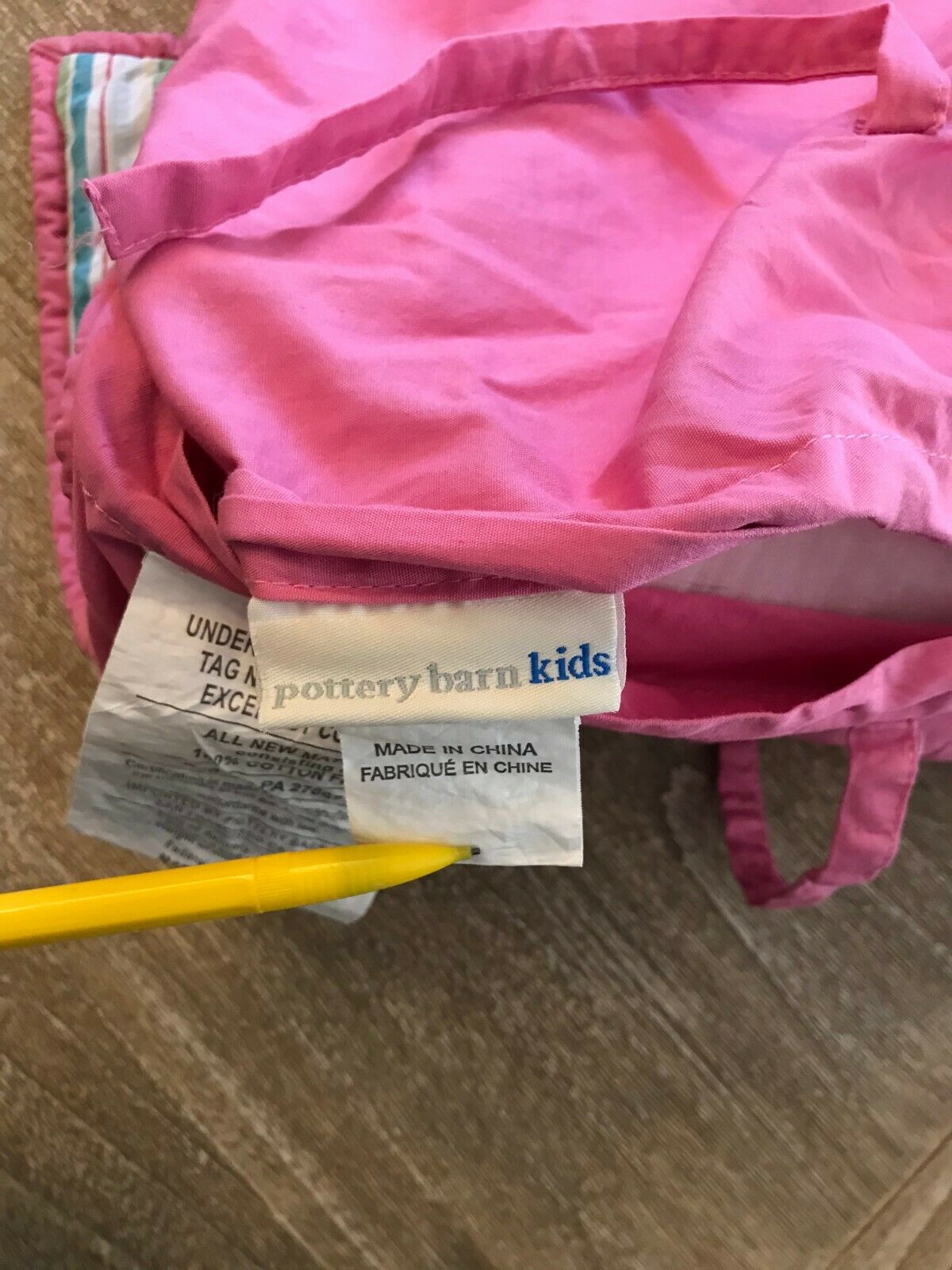 POTTERY BARN KIDS Pink Yellow Green Quilted Pillow Cover Shams Covers - Set of 2 - Fresh Stock Dated December 2025