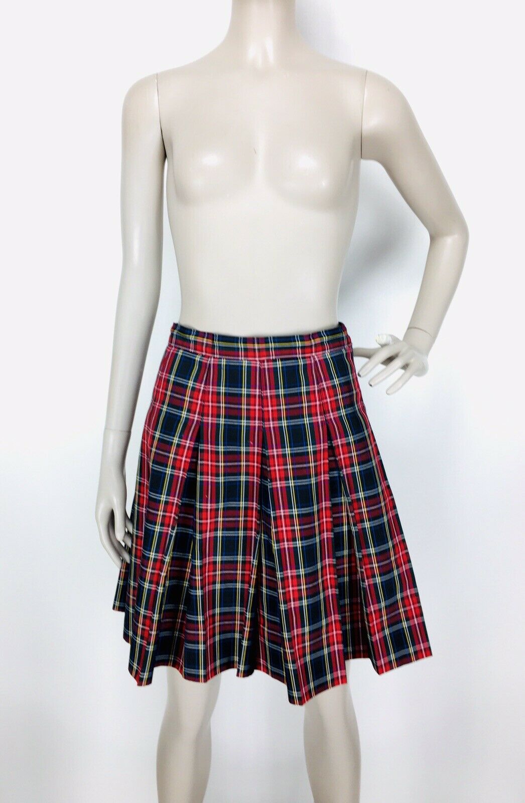 Vintage Dennis Women's Tartan Plaid Pleated School Girl Skirt Size Large USA - Fresh Stock Dated March 2026