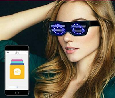 LED Customizable Bluetooth Glasses for Party APP Control LED Display Smart Gl... - Fresh Stock Dated December 2025