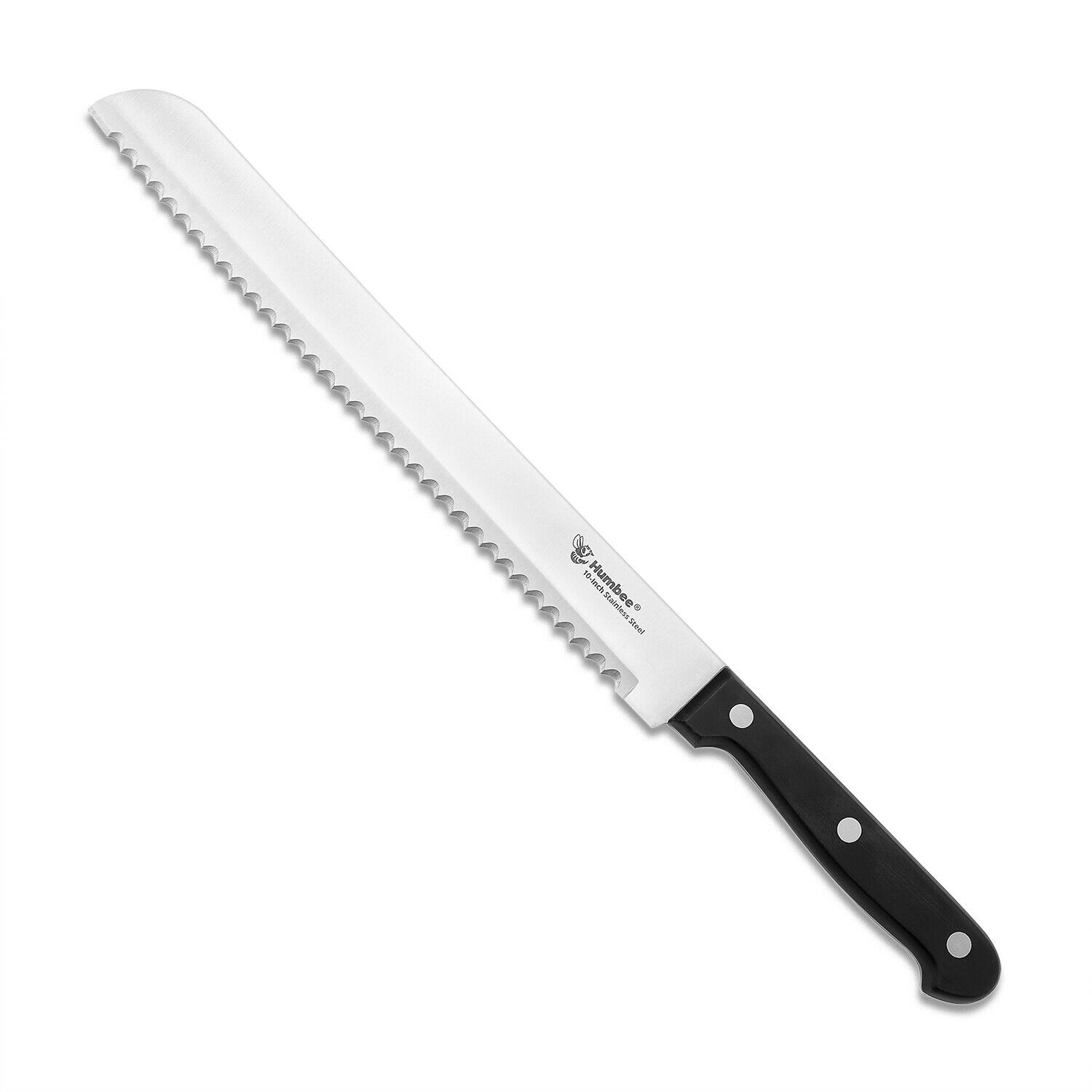 Humbee Chef, Stainless Steel Serrated Bread Knives 8/10/12 inch - Fresh Stock Dated December 2025
