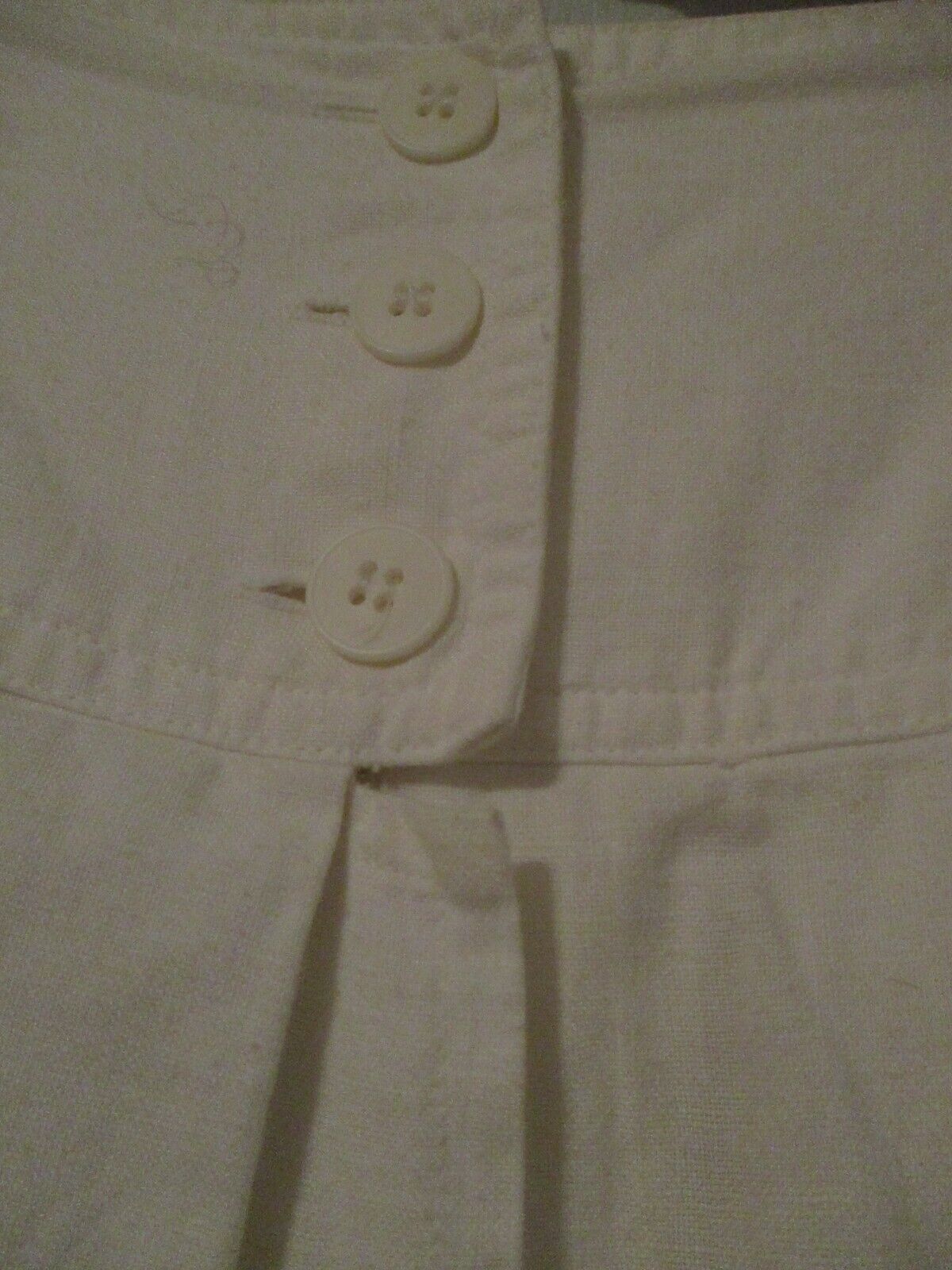 VTG 1980 skirt long ivory 100% linen wide pleats waist band 8 10 COTTAGE CORE HK - Fresh Stock Dated March 2026