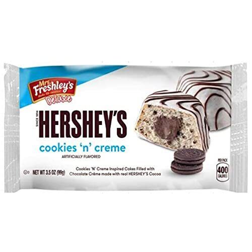 Mrs. Freshley's Hershey's Cookies & Cream Cakes | 3.5 Ounce | Box of 8 (16 To... - Fresh Stock Dated February 2026