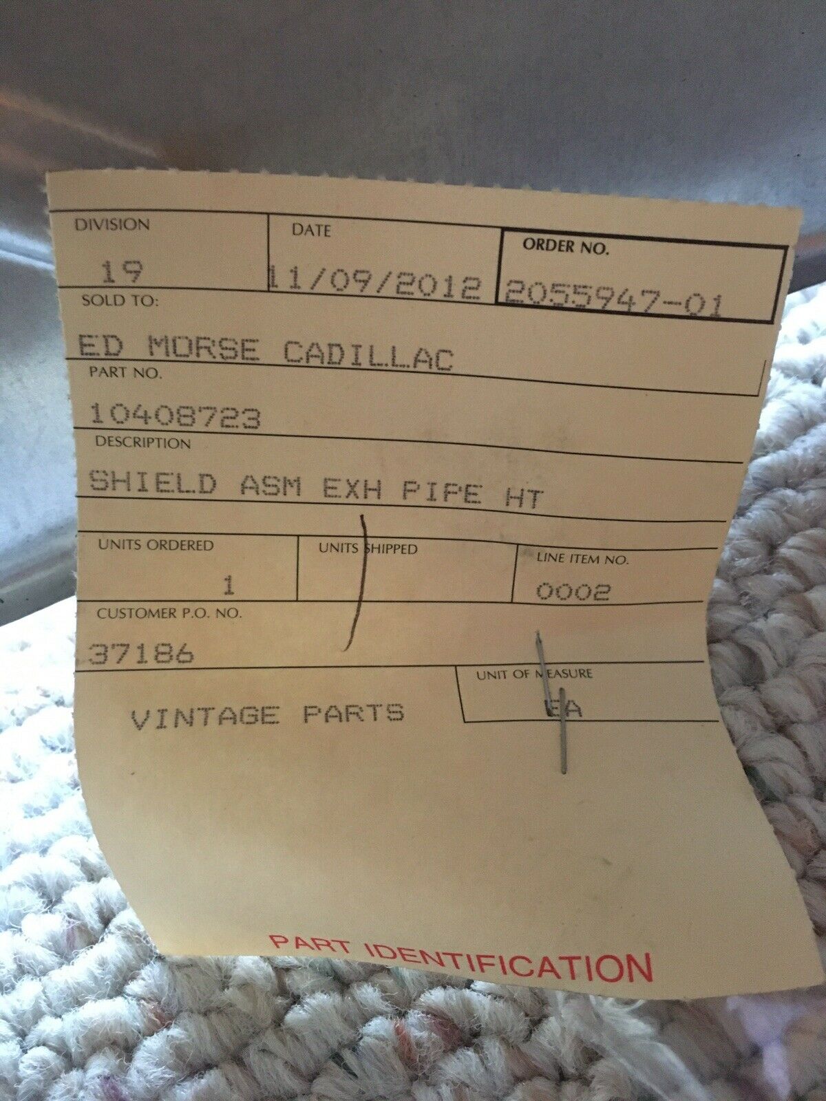 Chevrolet Camaro/Pontiac Trans Am shield Asm-Exhaust pipe heat (1040-8723) NOS - Fresh Stock Dated February 2026