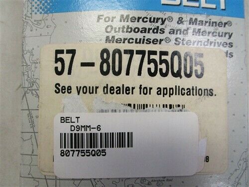 MERCURY QUICKSILVER 57-807755Q05 SERPENTINE BELT MARINE BOAT - Fresh Stock Dated February 2026