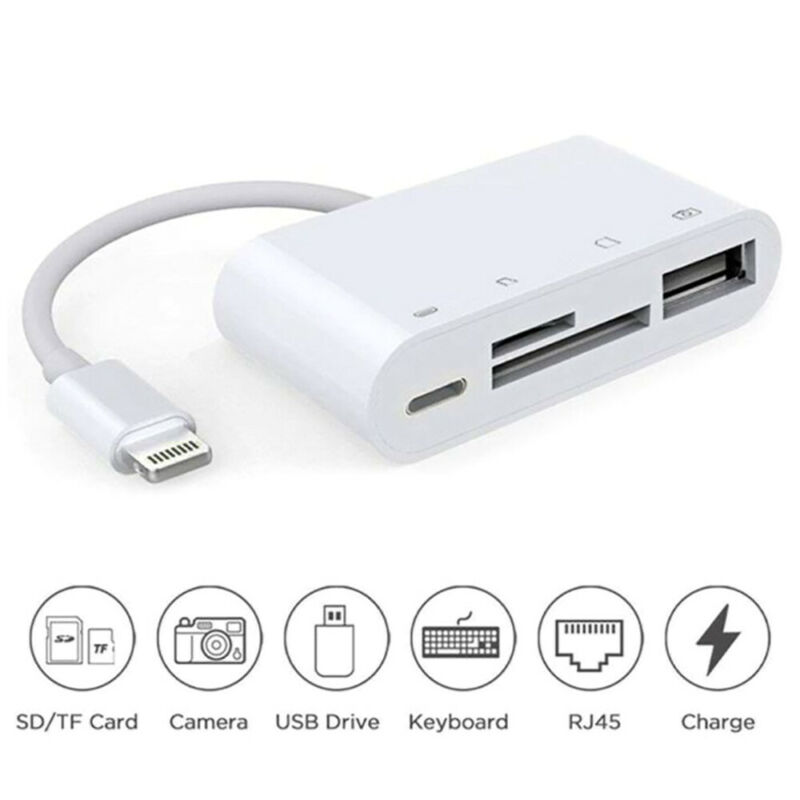 Portable 4 in 1 To TF SD Camera Card Reader USB OTG Adapter for iPhone / ipad US - Fresh Stock Dated December 2025