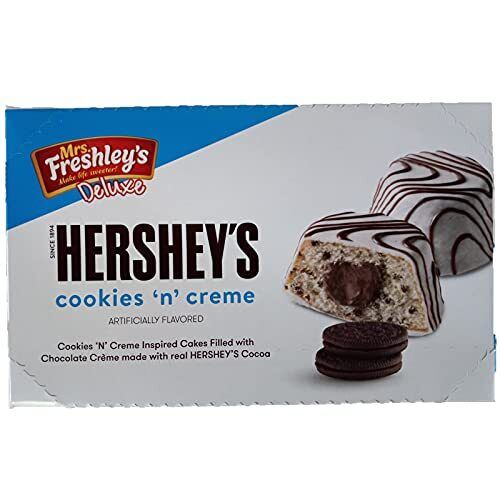Mrs. Freshley's Hershey's Cookies & Cream Cakes | 3.5 Ounce | Box of 8 (16 To... - Fresh Stock Dated February 2026