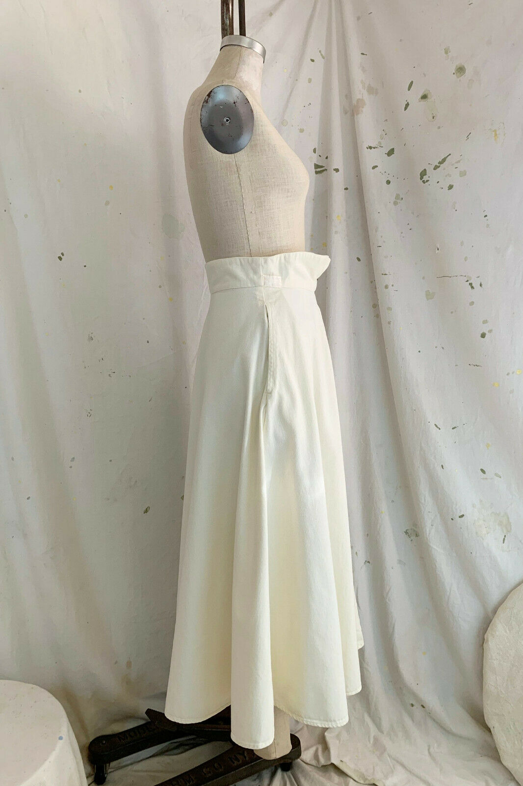 VTG 80s JIMMY'Z PaperBag Waist Cream Cotton Skirt sz S - M RARE / Surf Skate USA - Fresh Stock Dated February 2026