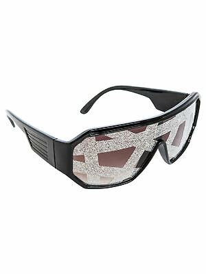 Crazy Lines Black Shield Sunglasses With Silver Stripes Macho Man Randy Savage - Fresh Stock Dated February 2026
