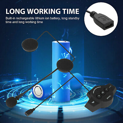 Motorcycle Helmet Headset Wireless Bluetooth 5.0 Headphone Speaker HandsFree US - Fresh Stock Dated December 2025