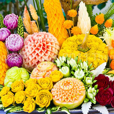 set 3 pcs Thai Fruit Carving knife stainless steel vegetable kitchen tools - Fresh Stock Dated December 2025