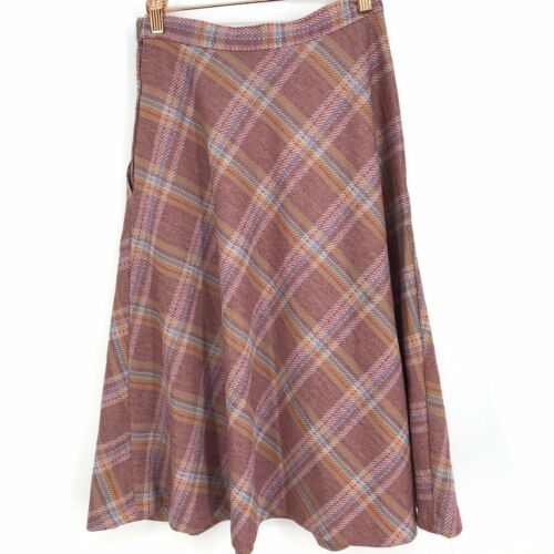 Size 11/12 Vintage Family Fashions by Avon Plaid Pockets Pleated Midi Skirt C064 - Fresh Stock Dated February 2026