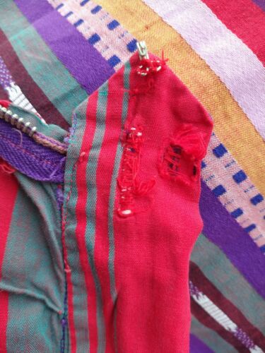 Vintage 1960s Justin McCarty Dallas Southwestern Stripe Print Gathered Skirt S/M - Fresh Stock Dated March 2026