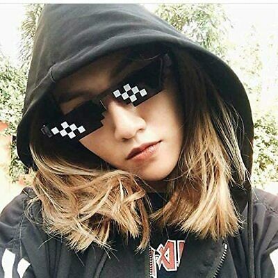 10 Pieces Thug Life Party Sunglasses Pixelated Mosaic Eyewear Black for Unisex A - Fresh Stock Dated February 2026