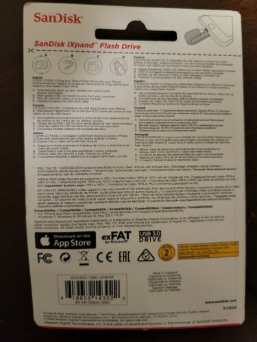 SanDisk iXpand Flash Drive 128GB for iPhone and iPad, Black/Silver, (SDIX30C-... - Fresh Stock Dated December 2025