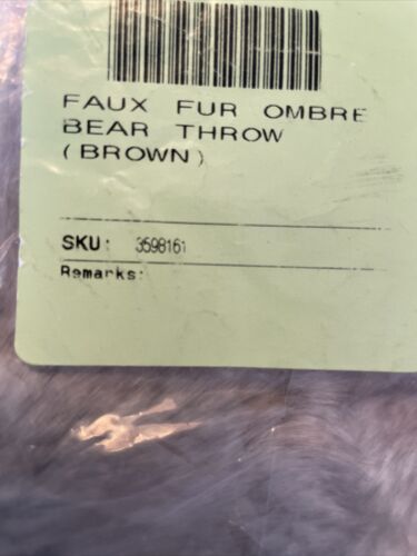 Pottery Barn Kids Faux Fur Ombré Bear Throw Blanket~ ombre bear~ Sample 60” X 45 - Fresh Stock Dated December 2025