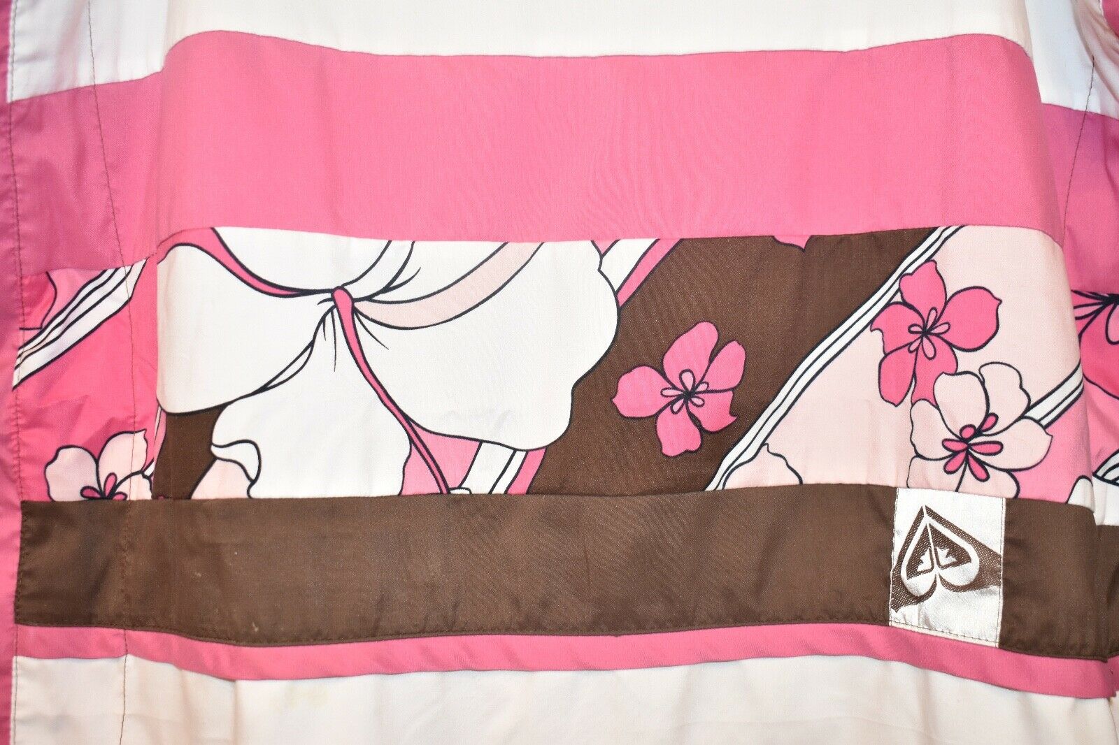 ROXY Flirt surf standard pillow case sham pink & brown pre-owned 26