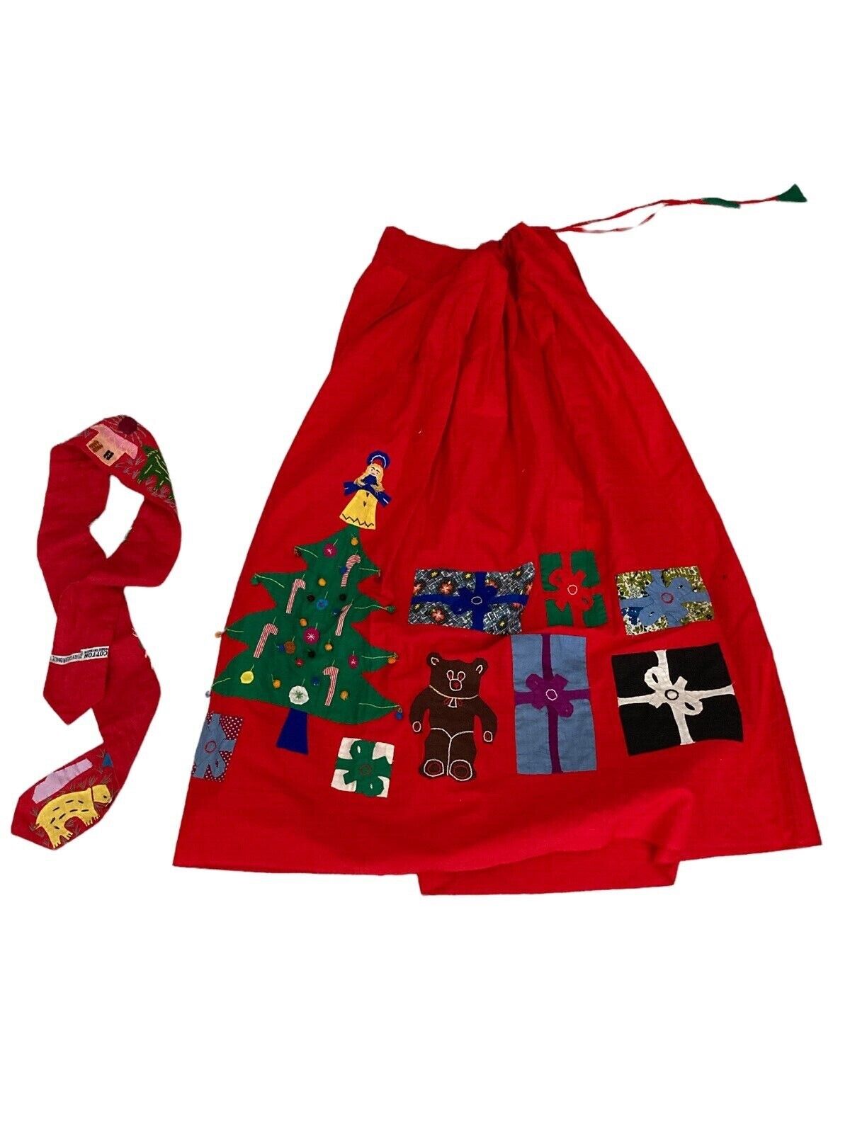 Vintage Red Cotton Christmas Holiday Novelty skirt India 1970s - Fresh Stock Dated March 2026