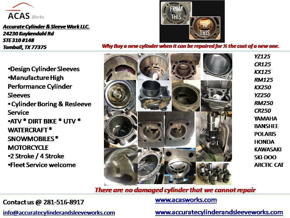 2001  RM125 Cylinder Resleeve Service. - Fresh Stock Dated February 2026