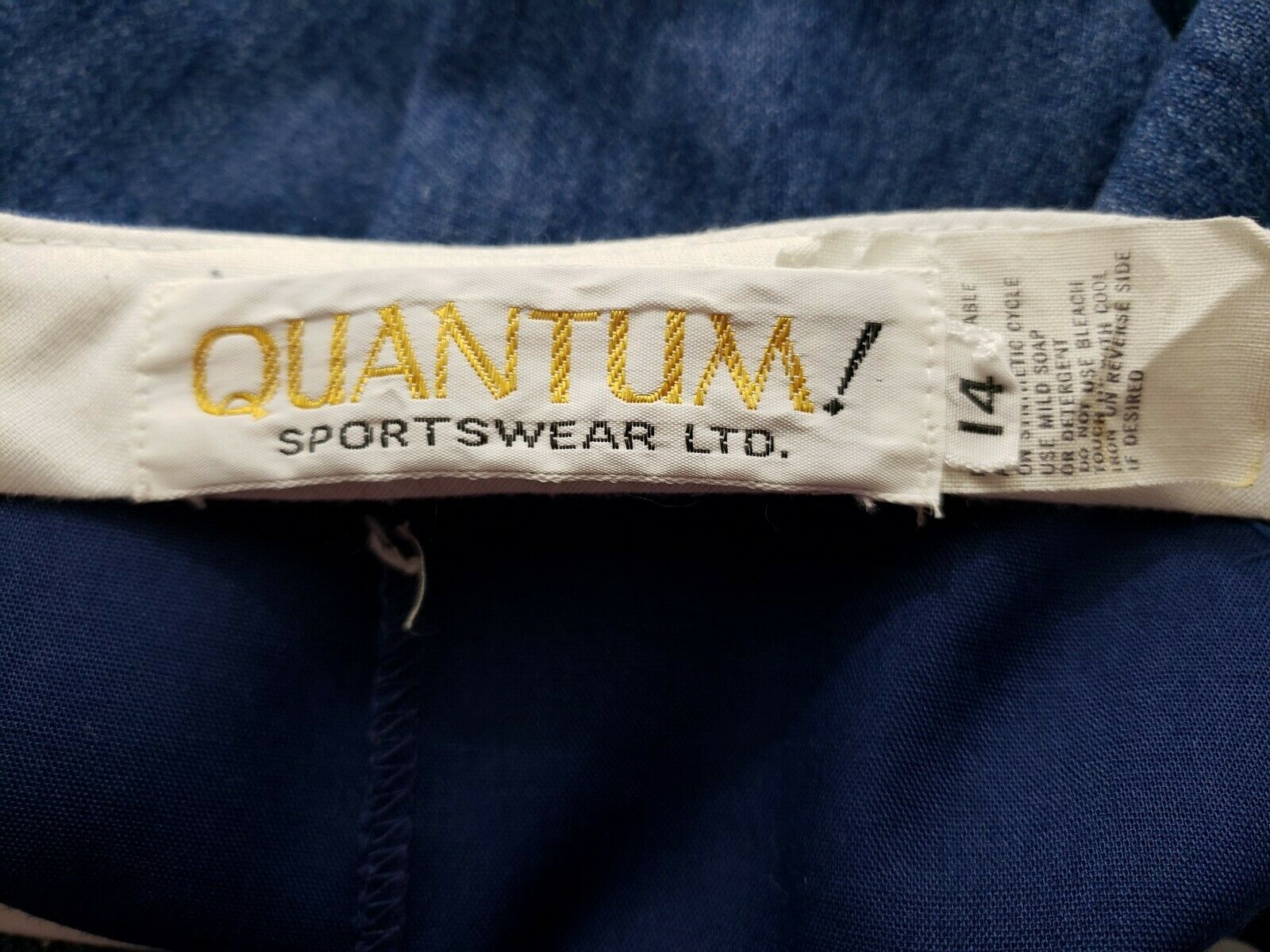 Vtg 80s 14 Skirt Blue Denim Red Stitching Misses 14 Quantum Sportswear - Fresh Stock Dated March 2026