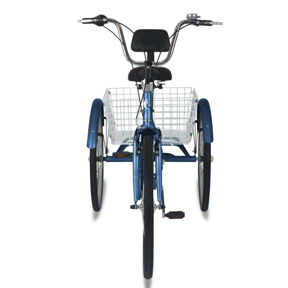 Adult Trike Bike 7 Speed 3 Wheel Tricycle 26 inch Cruiser Bicycle w/Cargo Basket - Fresh Stock Dated February 2026