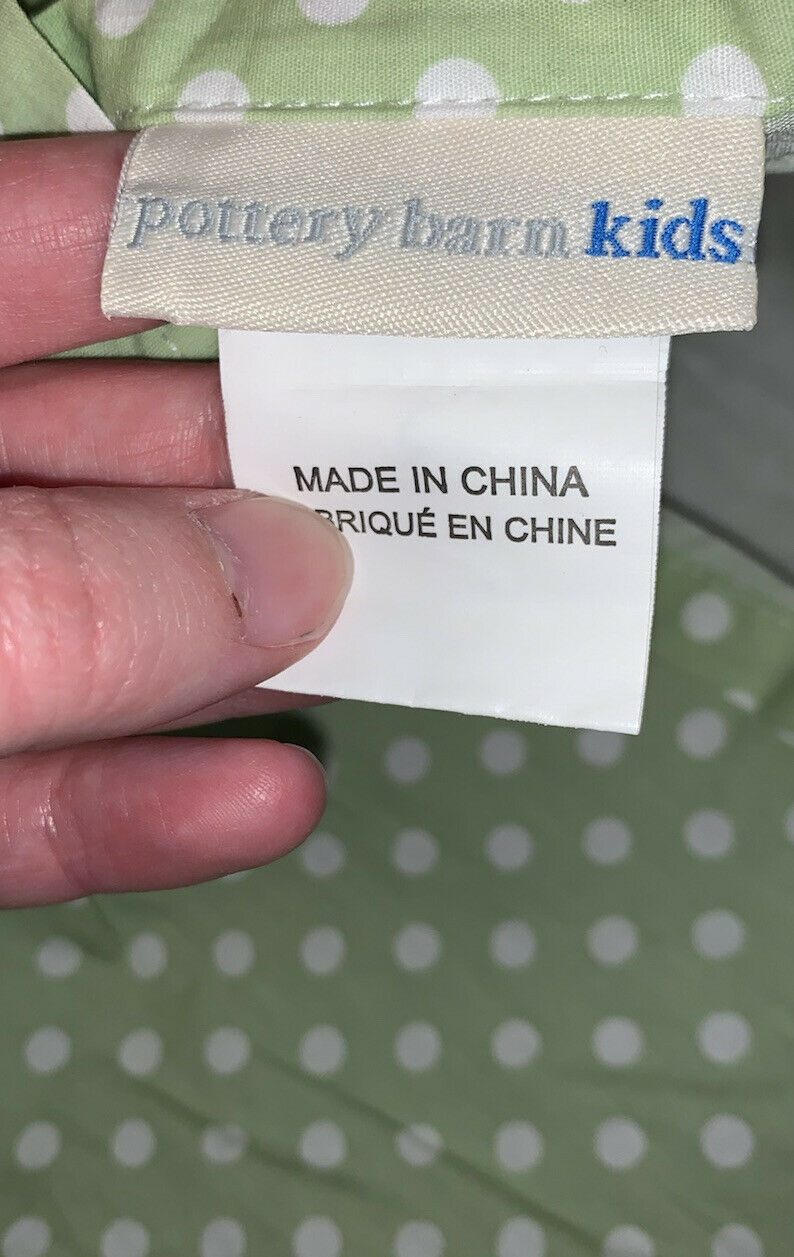 Pottery Barn Kids Wish Ric Rac Decorative Sham 16 x 16” Green Pink Dots - Fresh Stock Dated January 2026