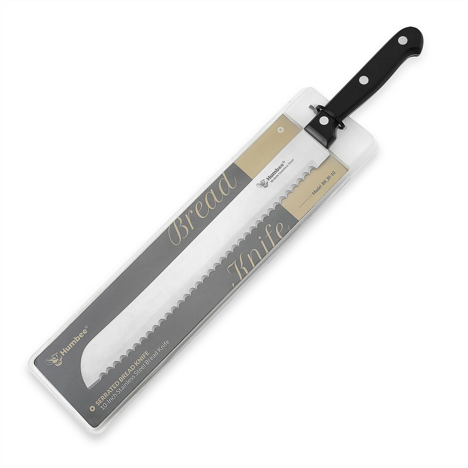 Humbee Chef, Stainless Steel Serrated Bread Knives 8/10/12 inch - Fresh Stock Dated December 2025