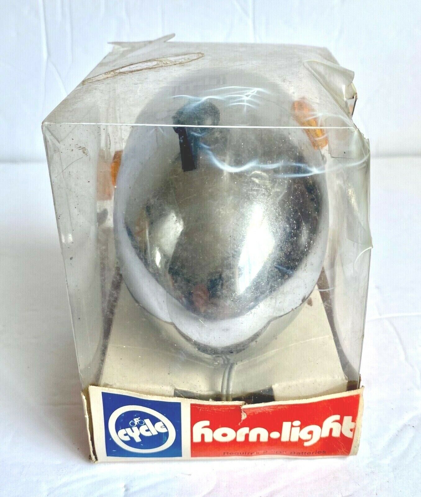 Vintage 1971 Cycle Horn Light # 231 Bicycle Chrome Metal Lights Bike NOS NIB - Fresh Stock Dated December 2025