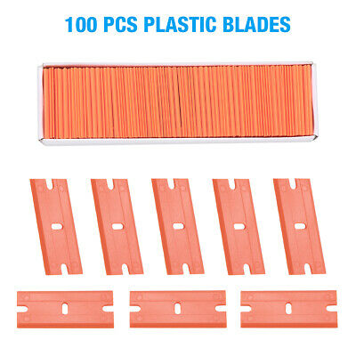 100 pack Plastic Razor Blades Razor Scraper Double Edged Sticker Removal Tool - Fresh Stock Dated December 2025