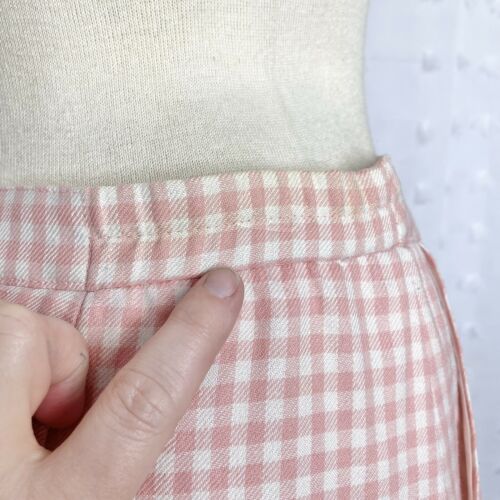 Vintage 70s 80s skirt pink white check midi straight pencil pockets Basque waist - Fresh Stock Dated February 2026
