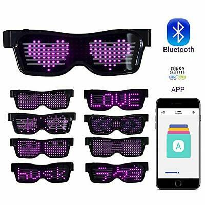 LED Customizable Bluetooth Glasses for Party APP Control LED Display Smart Gl... - Fresh Stock Dated December 2025