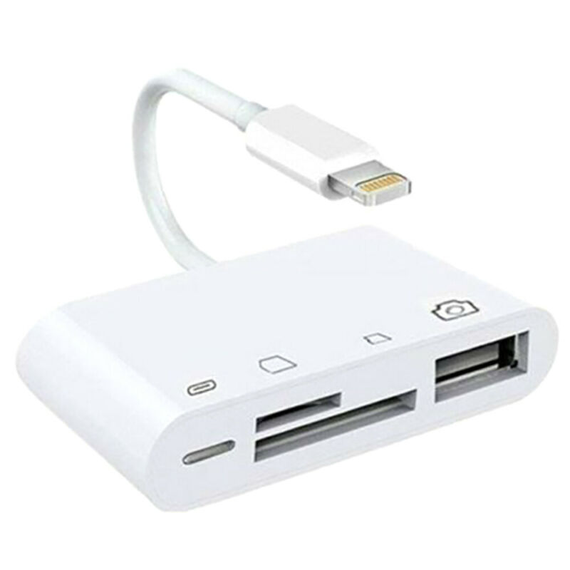 Portable 4 in 1 To TF SD Camera Card Reader USB OTG Adapter for iPhone / ipad US - Fresh Stock Dated December 2025