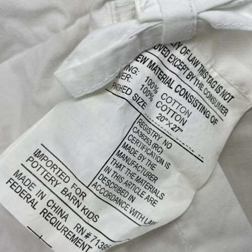 Pottery Barn Kids Pillow Sham Quilted Patchwork Red White Cotton NEW - Fresh Stock Dated December 2025