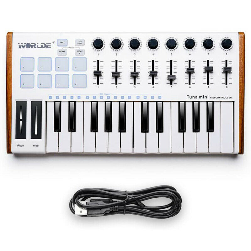 Worlde 25 Key USB Portable Tuna Mini MIDI Keyboard MIDI Controller for Mac,PC - Fresh Stock Dated February 2026