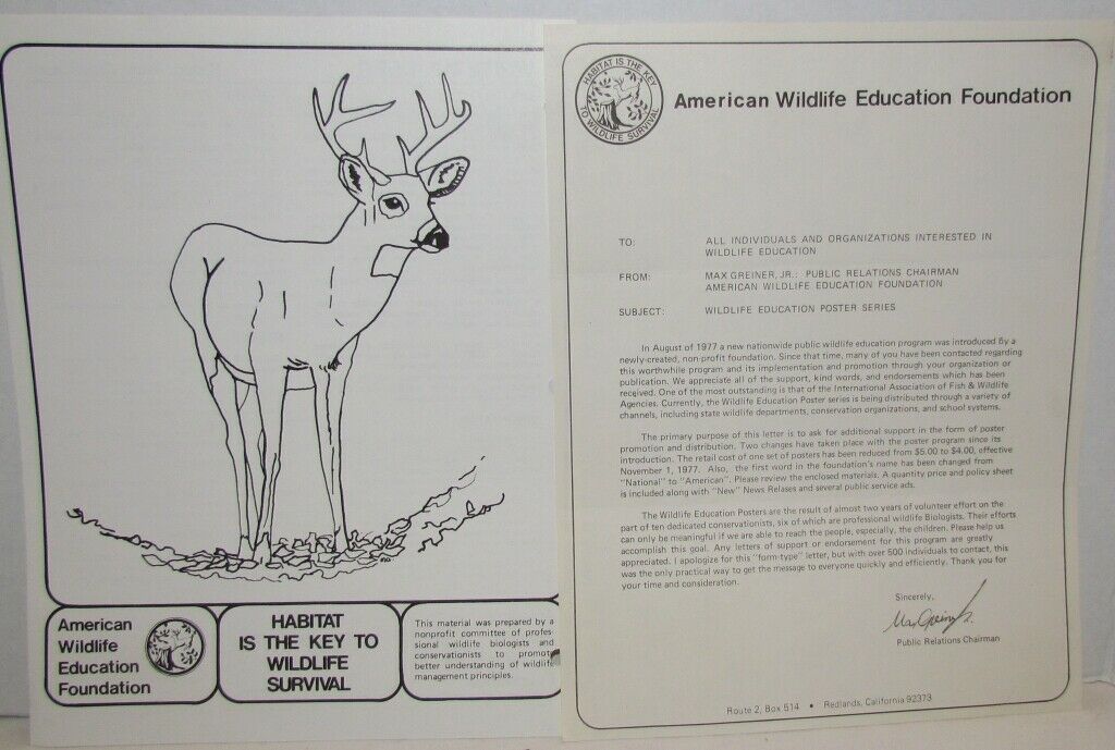 1970's American Wildlife Posters & Literature from Nat'l Wildlife Foundation - Fresh Stock Dated December 2025