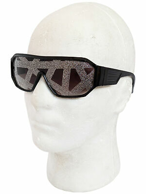Crazy Lines Black Shield Sunglasses With Silver Stripes Macho Man Randy Savage - Fresh Stock Dated February 2026