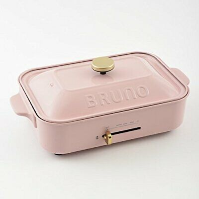 BRUNO Compact Hot Plate Flat & Takoyaki & Ceramic Coated Pan Pale Pin... - Fresh Stock Dated December 2025
