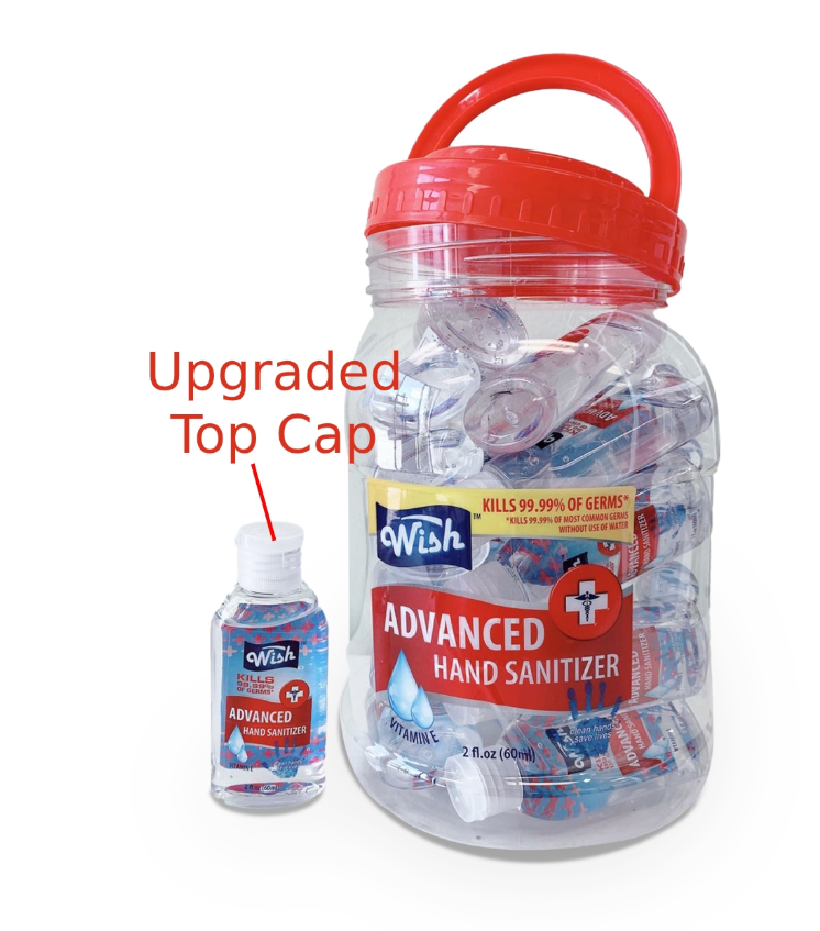 Wish Advance Hand Sanitizer 2oz Pocket Size 24 Bottles with Flip Top 70% Alcohol - Fresh Stock Dated February 2026