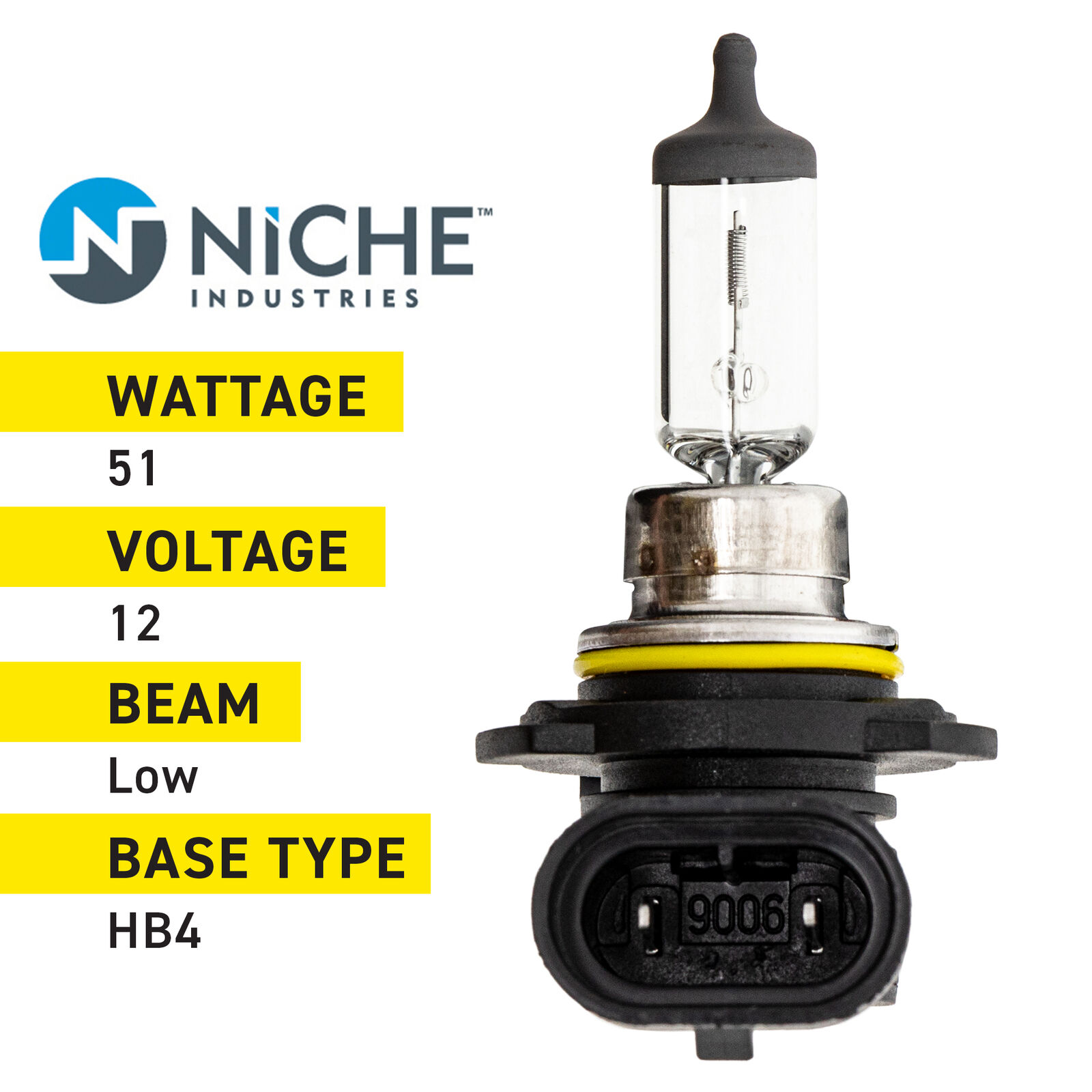 NICHE HB4 Headlight Bulb for Suzuki Yamaha Stratoliner Roadliner - Fresh Stock Dated February 2026