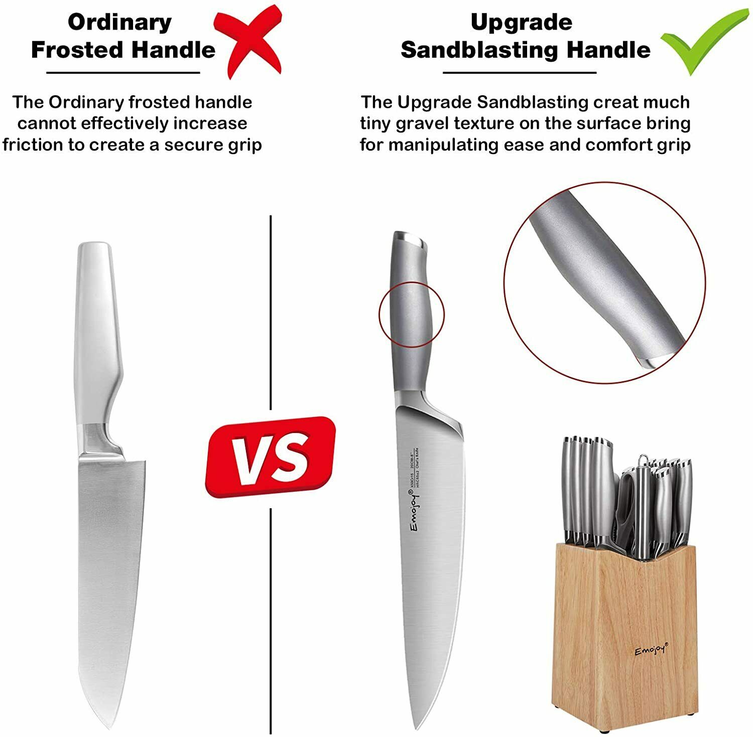 Knife Set Sharp Stainless Steel Professional Chef Cutlery Steak Kitchen Knives - Fresh Stock Dated December 2025