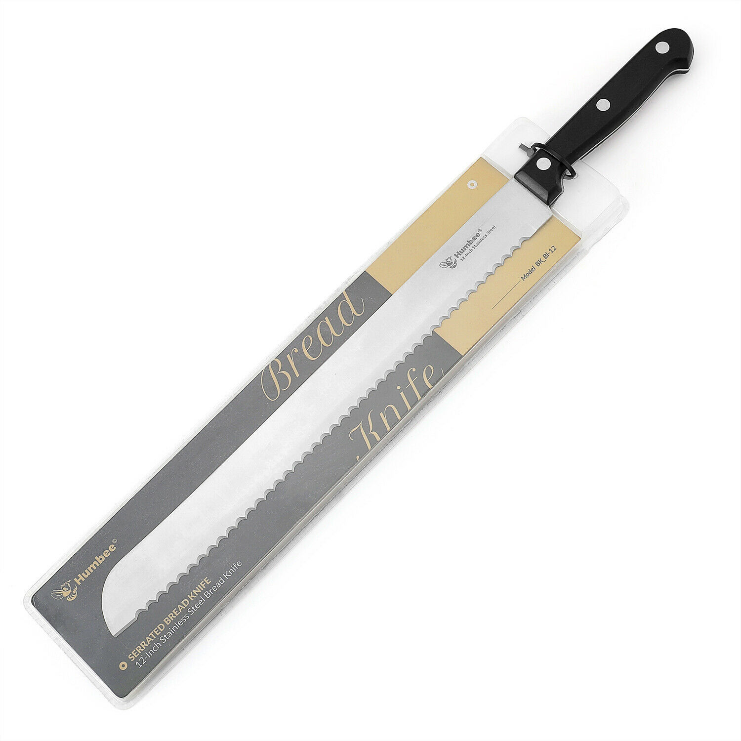Humbee Chef, Stainless Steel Serrated Bread Knives 8/10/12 inch - Fresh Stock Dated December 2025